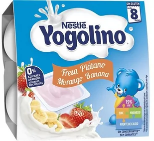 Deser mleczny Nestle Yogolino Banana &amp; Strawberry 4 x 100 g - Desery dla dzieci - miniaturka - grafika 1