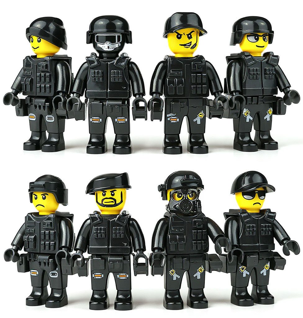 FIGURKI 0047 SWAT x8 wojsko policja klocki armia figurka żołnierze bronie