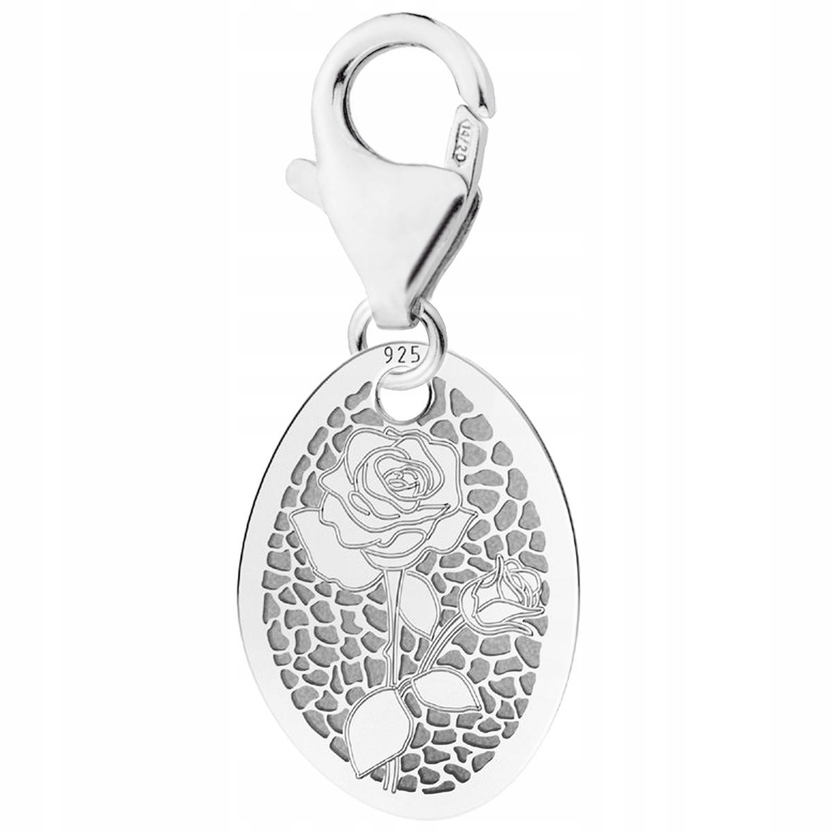 Zawieszka Srebrna Blaszka z Kwiatem Róża Roślina Kwiat Kwiatek SREBRO 925