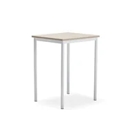 Meble do szkół i przedszkoli - Biurko SONITUS PLUS, 700x600x900 mm, HPL popielaty, redukcja hałasu, biały - miniaturka - grafika 1