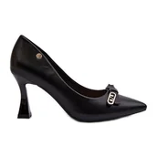 Czółenka - Vinceza Szpiki Eko Skórzane Czarne Kismetti - miniaturka - grafika 1