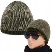 Czapki męskie - CZAPKA męska ZIMOWA Ciepła na Mrozy OLIWKOWA Produkt Polski Pako Jeans - miniaturka - grafika 1