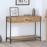 Konsole i sekretarzyki - vidaXL Konsola dąb artisan 100 x 34.5 x 75 cm Materiał drewnopochodny - miniaturka - grafika 1