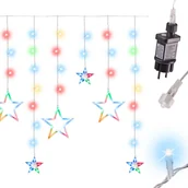 Oświetlenie świąteczne - Lampki LED kurtyna gwiazdki 2,5m 138LED multikolor - miniaturka - grafika 1