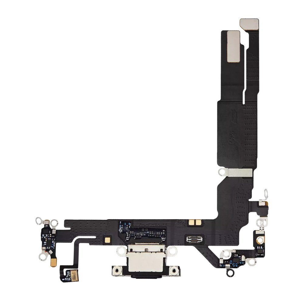 Gniazdo złącze port dock ładowania mikrofon dolny taśma flex USB-C do Apple iPhone 16 (OEM Oryginał) (Czarny)