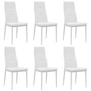 Krzesła - vidaXL Krzesła ze sztucznej skóry, 6 szt., 43 x 43,5 x 96 cm, białe - miniaturka - grafika 1