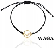 Bransoletki - ZŁOTA bransoletka sznurkowa WAGA konstelacja znak zodiaku 925 kolory - miniaturka - grafika 1