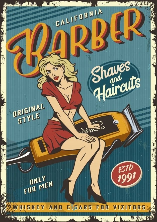 PODKŁADKA POD MYSZ Z Nadrukiem 22x18 cm Barber Shop ART Tekst Prezent