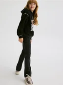 Spodnie i spodenki dla dziewczynek - Reserved - Wzorzyste spodnie flare - ciemnoszary - miniaturka - grafika 1