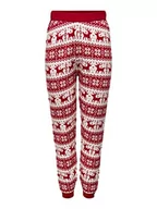 Legginsy - ONLY Damskie Onlxmas wygodne spodnie w kształcie płatka śniegu KNT legginsy, Papryka chili/wzór: W. Cloud Dancer, L - miniaturka - grafika 1