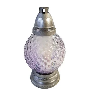 Znicz szklany kulka F 25 cm fioletowy - Lampiony i znicze - miniaturka - grafika 1