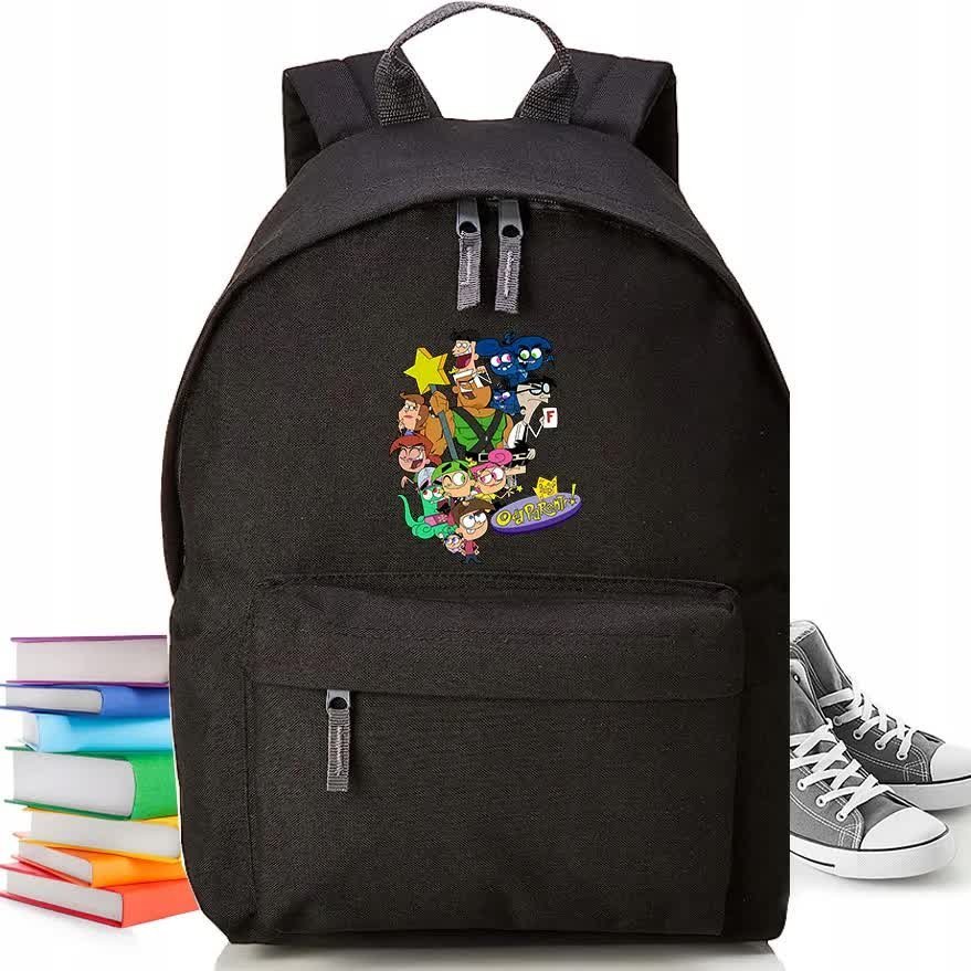 Plecak MINI Czarny WRÓŻKOWIE CHRZESTNI THE FAIRLY ODD PARENTS Wygodny Wzory