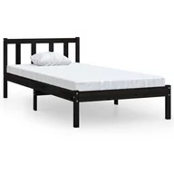 Łóżka - vidaXL Rama łóżka czarna drewno sosnowe 75x190 cm pojedyncza 810046 - miniaturka - grafika 1
