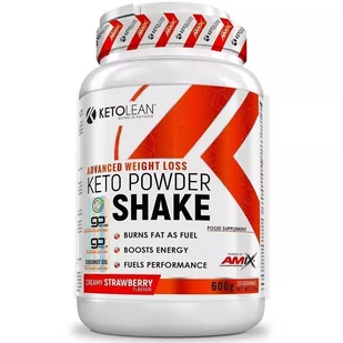 Amix Ketolean Keto Powder Shake 600G Creamy Strawberry - Odżywki białkowe - miniaturka - grafika 1
