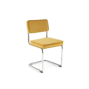 Krzesło Metalowe K-510 Chrom / Musztardowy Halmar - Krzesła - miniaturka - grafika 1
