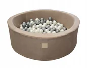 Suche baseny - Suchy basen z piłeczkami kulkami, Misioo, velvet złoty, 90x30 cm, 200 piłek: srebrne, perłowe - miniaturka - grafika 1