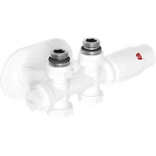 Zawory i kraniki - Mexen G00 zestaw termostatyczny kątowy/prosty z maskownicą R, Duplex, DN50, biały - W908-900-905-20 - miniaturka - grafika 1