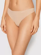 Majtki damskie - Calvin Klein Underwear Stringi 0000D3428E Beżowy - miniaturka - grafika 1