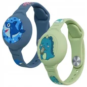 Biżuteria dla dzieci - 2x SILIKONOWA OPASKA DLA DZIECI BRANSOLETKI DO AIRTAG REGULACJA ZESTAW - miniaturka - grafika 1