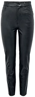 Spodnie damskie - ONLY spodnie damskie sztuczna skóra, czarny, (L) W / 30L - grafika 1