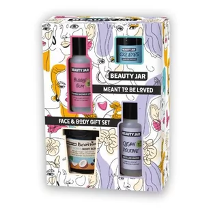 BEAUTY JAR Zestaw prezentowy Meant To Be Loved: Woda micelarna 80ml + Żel pod prysznic 80ml + Płynne płatki pod oczy 15ml + Peeling do ciała 190g - >>> DARMOWA od 99zł <<< w 24h ! - Zestawy kosmetyków damskich - miniaturka - grafika 1