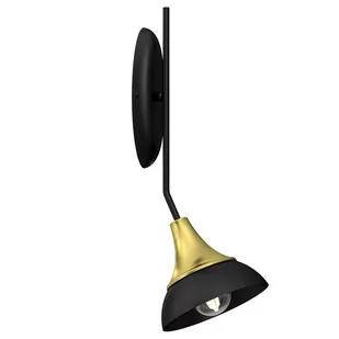Luminex Nergis 3689 kinkiet lampa ścienna 1x60W E27 czarny/złoty - Lampy ścienne - miniaturka - grafika 1