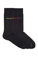 Skarpetki męskie - Emporio Armani Męskie krótkie skarpety na co dzień, 3-pak, Czarny/czarny/czarny, rozmiar uniwersalny - miniaturka - grafika 1