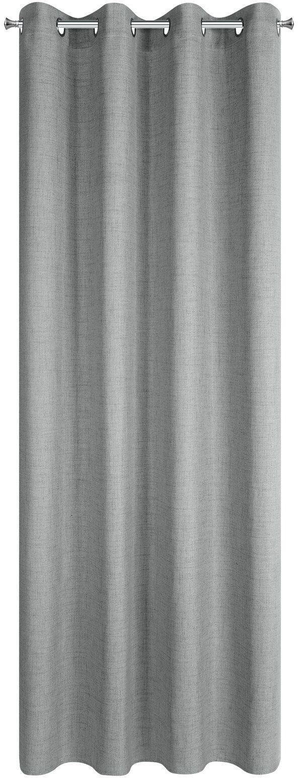Eurofirany Zasłona JULA 140x250 cm srebrna na przelotkach