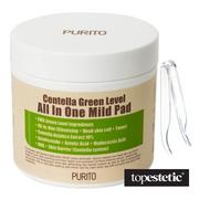 Waciki, płatki i patyczki kosmetyczne - Purito Centella Green Level All In One Mild Pad Oczyszczające waciki z wyciągiem Wąkrotki Azjatyckiej 70 szt. - miniaturka - grafika 1