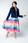 Spódnice - Spódnica Vibrant Rainbow rozkloszowana wielokolorowa z dresówki - miniaturka - grafika 1