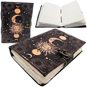 Zeszyty szkolne - Notes Skórzany Słońce i Księżyc Ozdobny 200 stron - AH07 - miniaturka - grafika 1