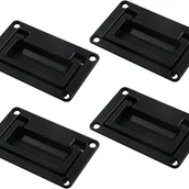 Zawiasy, okucia i inne akcesoria - Klamka płaska, klamka do drzwi płaska, do skrzynek narzędziowych, 95 x 60 mm, czarna, 4 sztuki - miniaturka - grafika 1