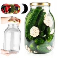 Pojemniki kuchenne - DUŻY SŁOIK 4 L na KAPUSTĘ OGÓRKI PRZETWORY CIASTKA SZKLANY SŁÓJ z zakrętką - miniaturka - grafika 1