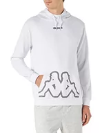 Bluzy męskie - Kappa Męska bluza z logo, biała, XXL, biały, XXL - miniaturka - grafika 1