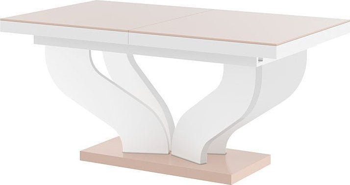 Elior Beżowy rozkładany nowoczesny stół - Tutto