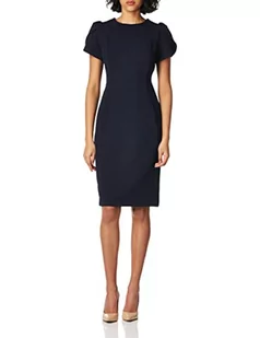 Calvin Klein Sukienka damska z tulipanem z rękawami, Indygo, 32 PL - Sukienki - miniaturka - grafika 1
