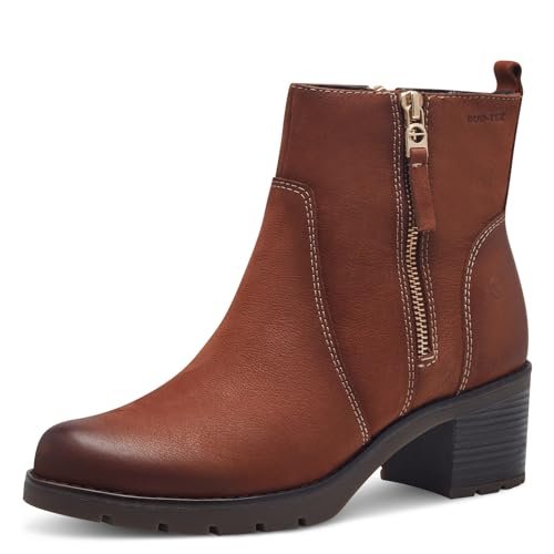 Tamaris Comfort damskie eleganckie buty na obcasie i Duo-TEX modne kozaki, koniak nubuk, 37 EU, Nubuk koniakowy, 37 EU