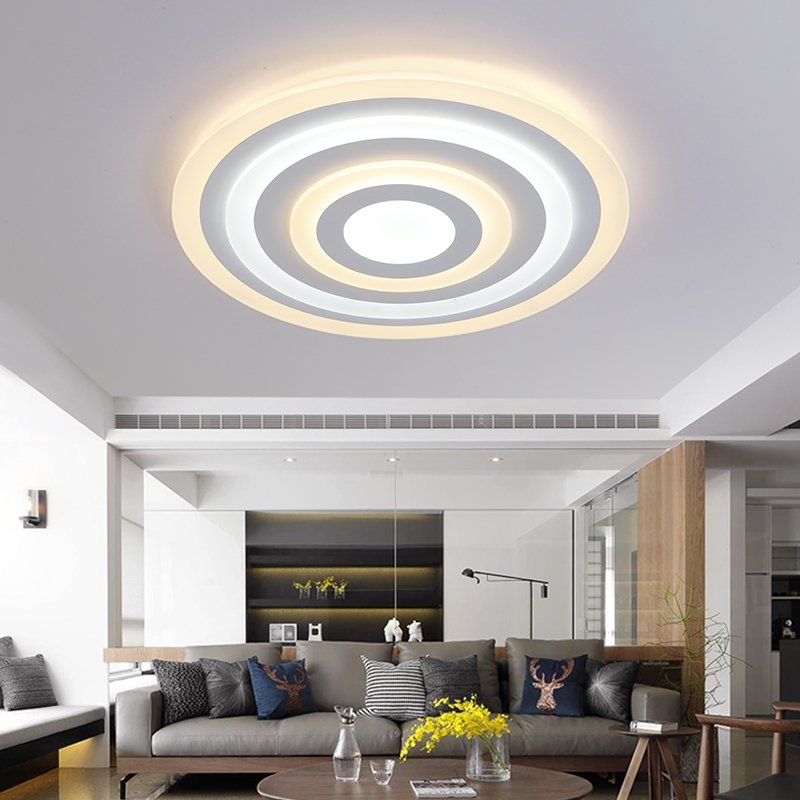 Lampa sufitowa LED XW096 Ø 50 cm 68W z pilotem Regulacja barwy/jasności światła Akrylowy klosz LED