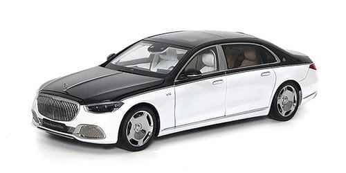 Mercedes-Maybach S-Class 2021 Obsidian Black/ White , 1:18 Almost Real Alm820121