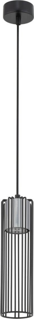 Lampa wisząca Sigma Okrągła lampa wisząca Fobia industrial tuba czarna srebrna