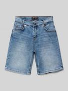 Spodnie i spodenki dla chłopców - Szorty jeansowe o kroju relaxed fit z naszywką z logo z tyłu - miniaturka - grafika 1