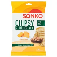 Chipsy - 20x SONKO Chipsy z ciecierzycy o smaku sera cheddar 60g - miniaturka - grafika 1