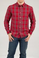 Koszule męskie - Wrangler Ls 1Pkt Męska Koszula W Paski Długi Rękaw Shirt Red W5A14Mx47-L - miniaturka - grafika 1