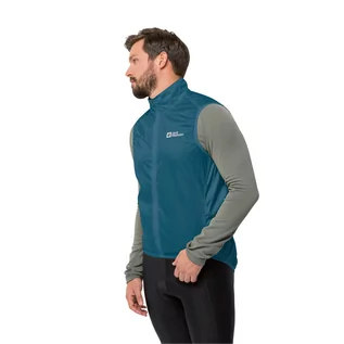 Kamizelki męskie - Męska kamizelka rowerowa Jack Wolfskin MOROBBIA WIND VEST M blue daze - grafika 1