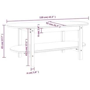 Stolik kawowy, 110x55x45 cm, lite drewno sosnowe Lumarko - Ławy i stoliki kawowe - miniaturka - grafika 9