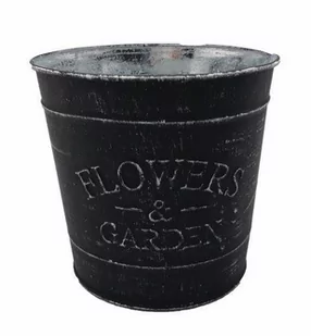 Flower TAJEMNICZY OGRÓD Osłonka metalowa 22 cm czarna - Donice - miniaturka - grafika 1