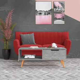 shumee shumee Stolik kawowy betonowy szary 100x49,5x43 cm płyta wiórowa - Ławy i stoliki kawowe - miniaturka - grafika 1