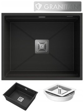 Granitan Zlew Granitowy Podwieszany Syfon Kwadrat Epir 60