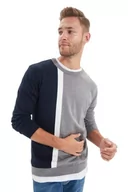 Bluzy męskie - Trendyol Męska bluza z okrągłym dekoltem, wąska bluza z kapturem, granatowa, S, granatowy, S - miniaturka - grafika 1