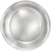 Dekoracje i nakrycia stołu na imprezę - Talerzyki Papierowe Srebrne 23 Cm - miniaturka - grafika 1